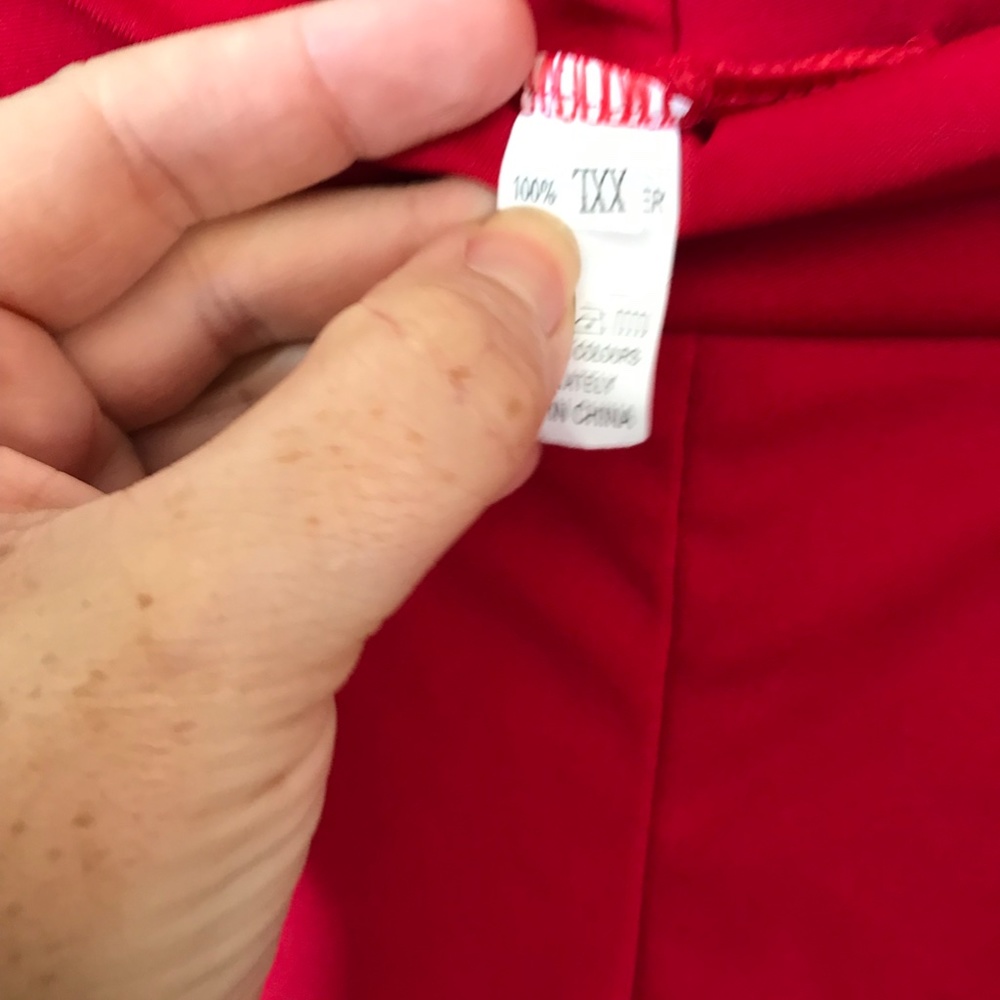 Ruby Red Ruched Trouser Shorts - Picture 5 of 7